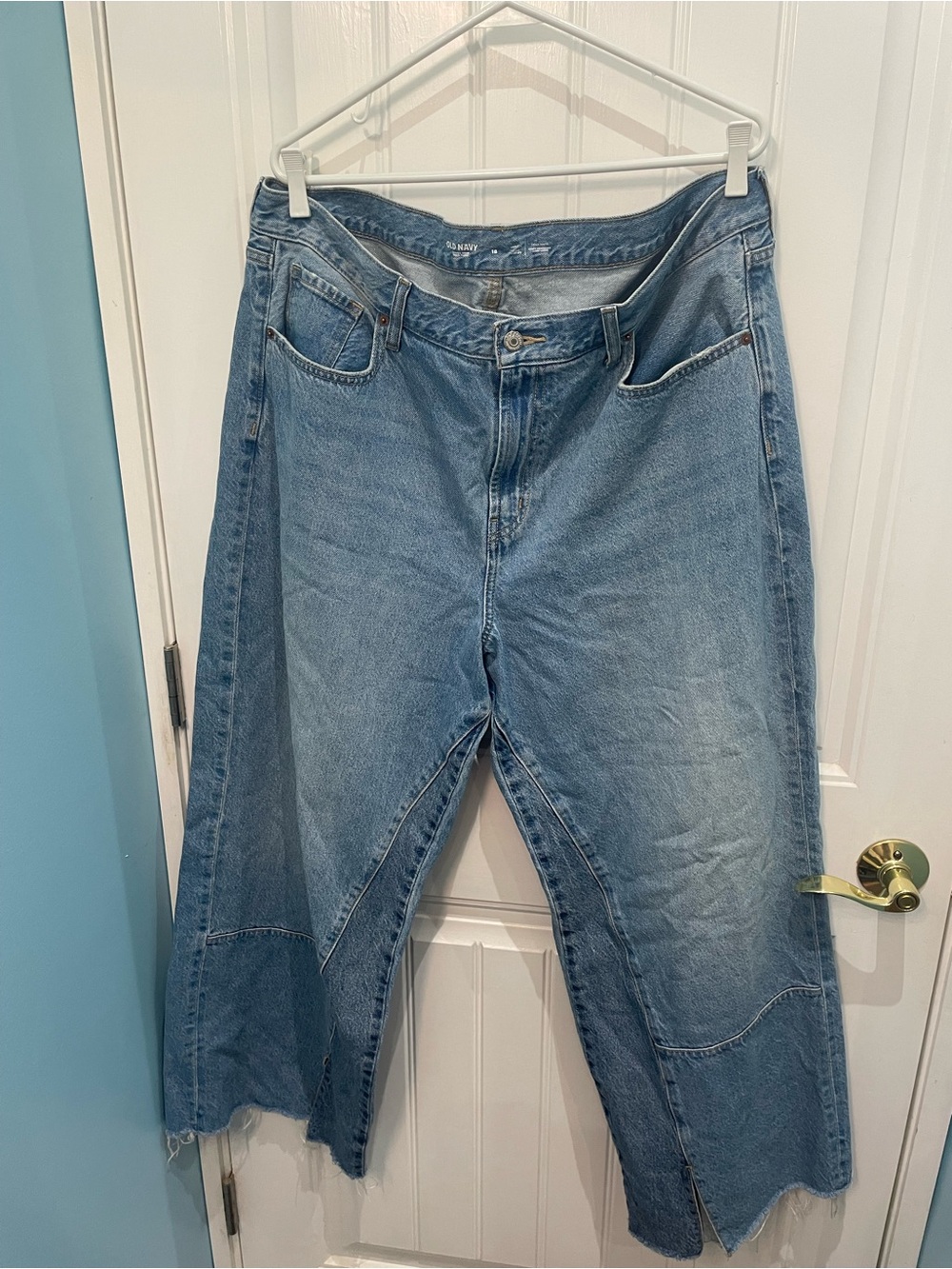 Old Navy Light Blue Wide-Leg Patchwork Jeans